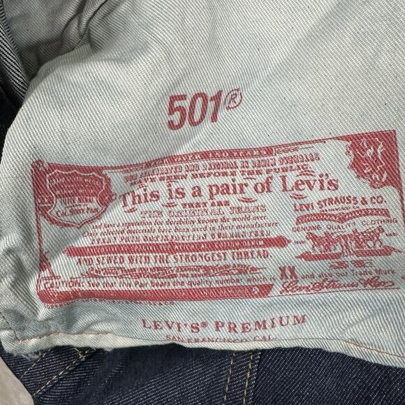 Levi's 501 Jeans Dark Blue Original Fit Denim Button Fly Big E Men's Size 32x30 - Picture 8 of 14